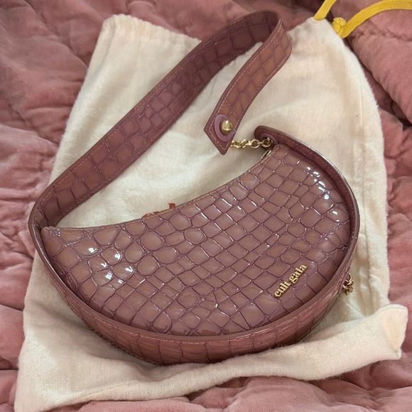 cult gaia Handbags - Cult Gaia Nadia Crocodile-Effect Shoulder Bag